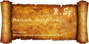 Mantsch Szilárd névjegykártya